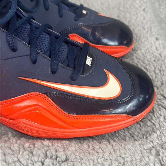 Nike Zoom Athletic Cleats Navy Blue and Orange Size 14 - Picture 3 of 9